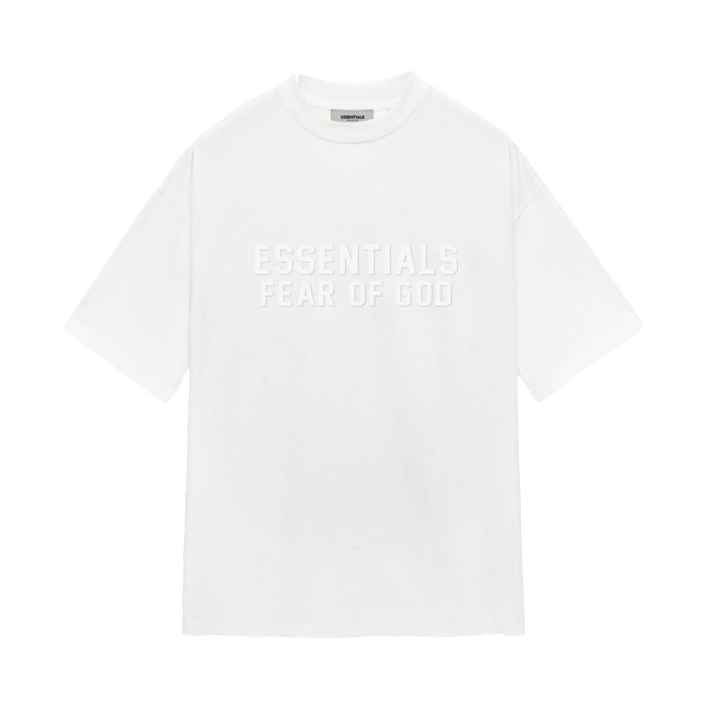 ESSENTIALS Flocked Small Letters Short T-shirt